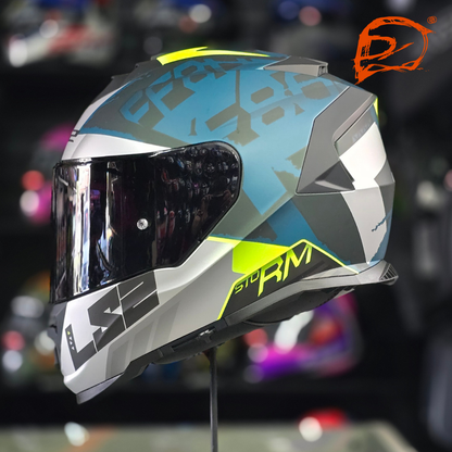 Casco Integral LS2 Storm II Sprinter Cobalto Verde Mate FF800