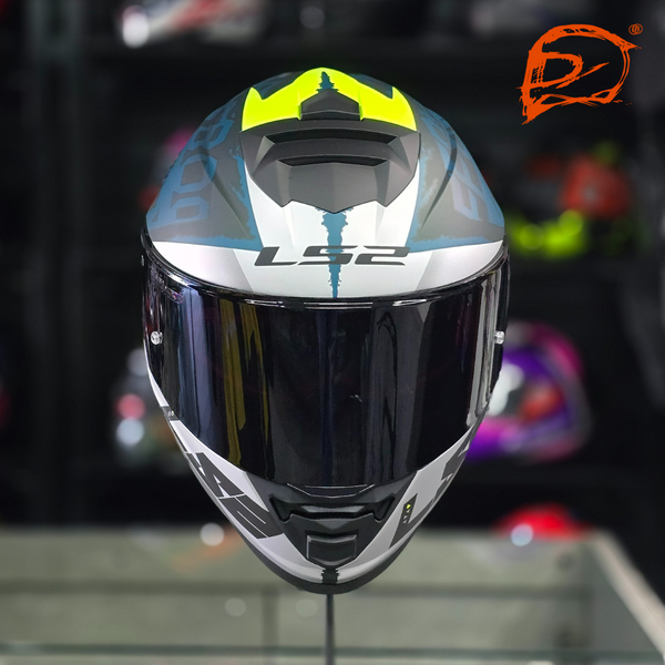 Casco Integral LS2 Storm II Sprinter Cobalto Verde Mate FF800