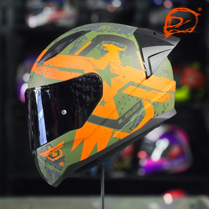 Casco Integral LS2 Rapid II Thunder Birds Amarillo Mate FF353