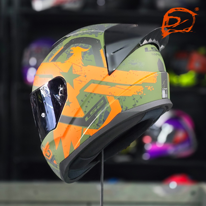 Casco Integral LS2 Rapid II Thunder Birds Amarillo Mate FF353