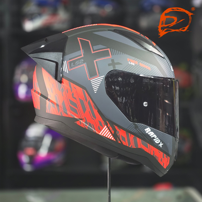 Casco Integral LS2 Rapid II Xtreet Negro Rojo Mate FF353