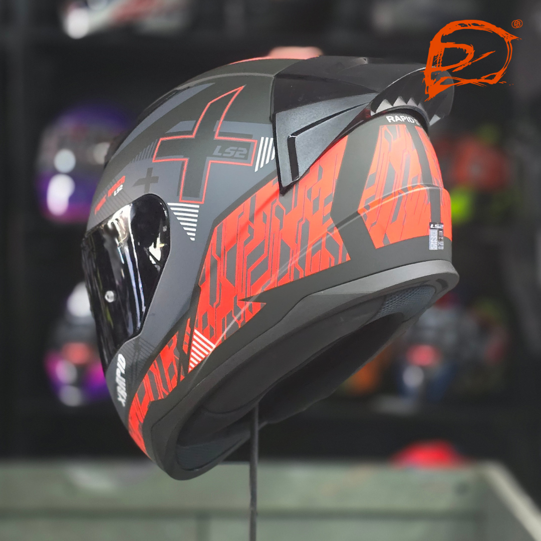 Casco Integral LS2 Rapid II Xtreet Negro Rojo Mate FF353