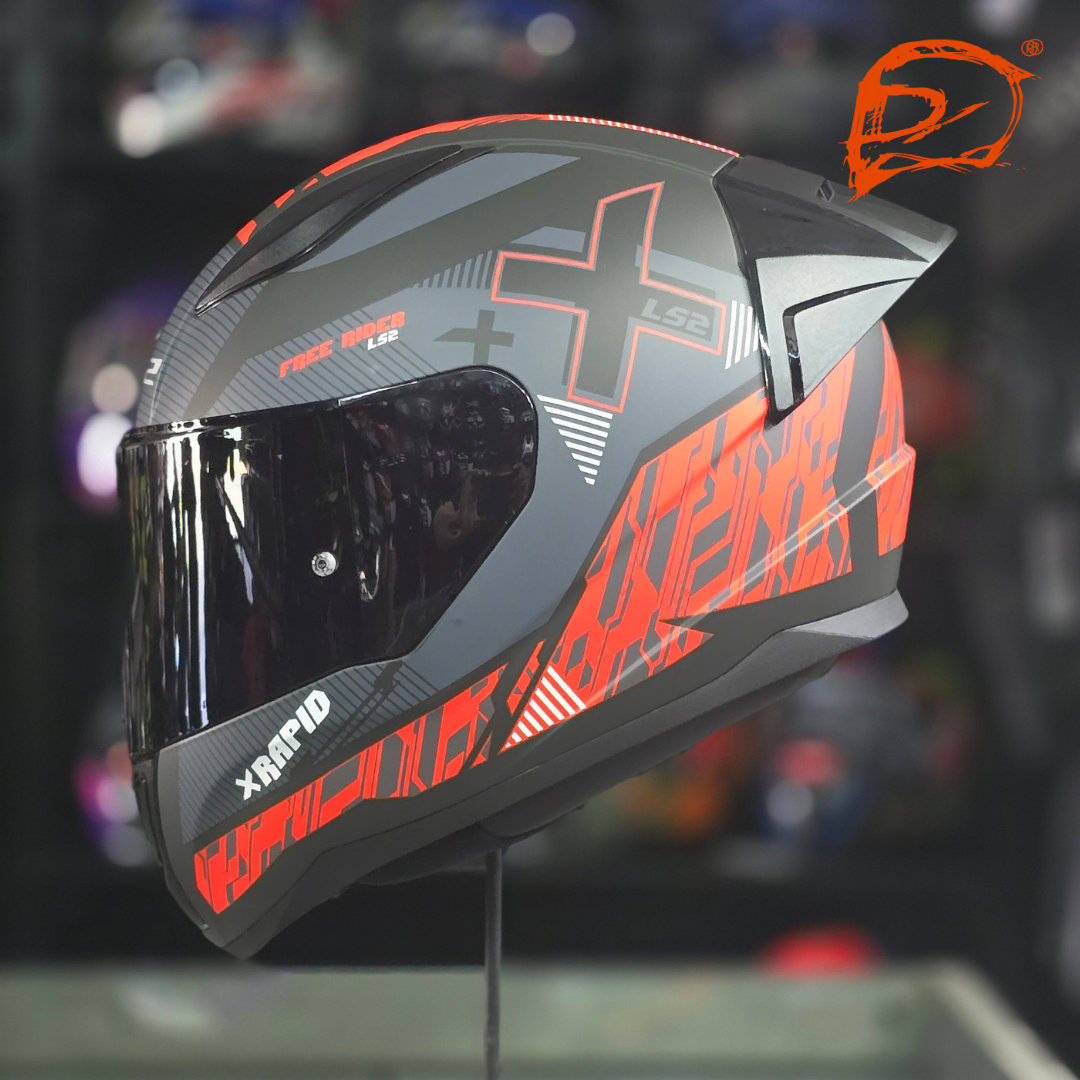 Casco Integral LS2 Rapid II Xtreet Negro Rojo Mate FF353