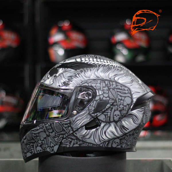 Casco Abatible R7 Unscarred Bone Demon Gris