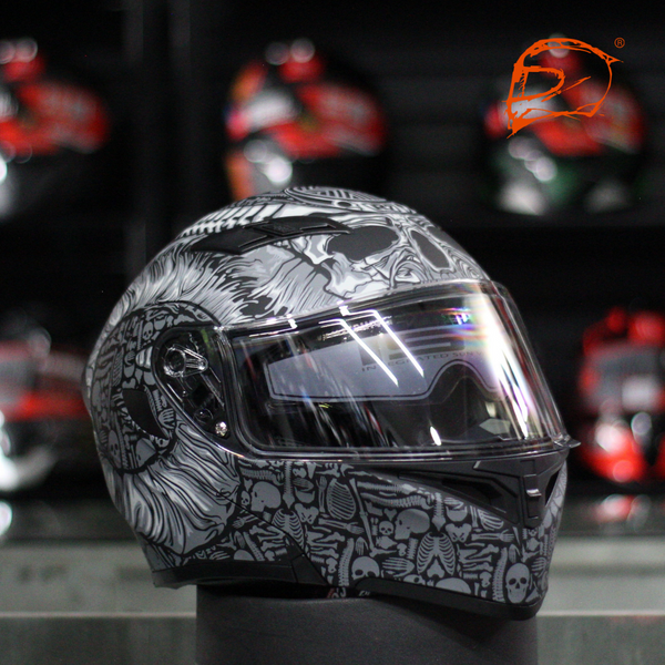 Casco Abatible R7 Unscarred Bone Demon Gris