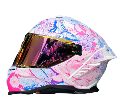 Casco Shaft SH598 Gtr Mujer Blanco Morado Brillo