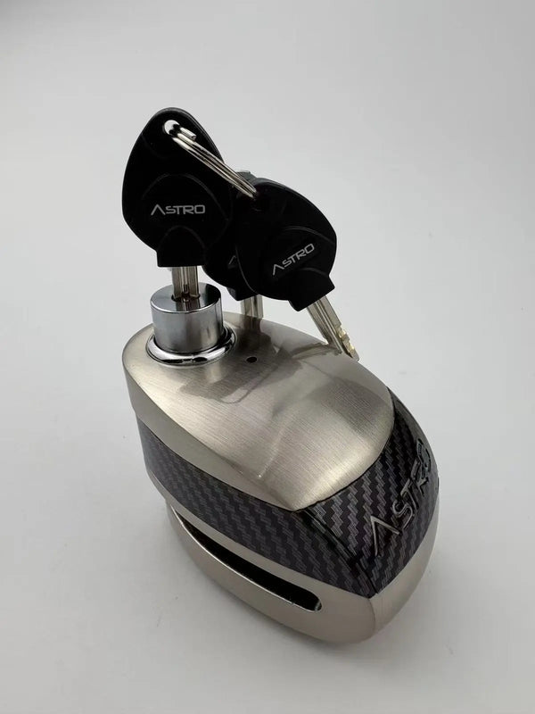 Candado Astro De Disco Antirobo Con Alarma ASD6 Plata