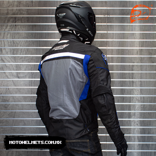 Chamarra Atrox Ventilada Cordura Mesh Impermeable Ce 2305 Azul