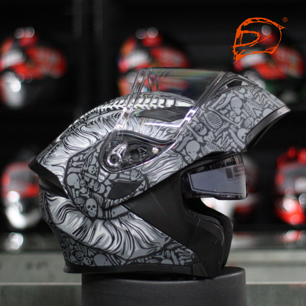 Casco Abatible R7 Unscarred Bone Demon Gris