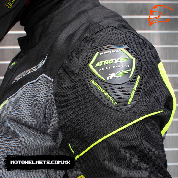 Chamarra Atrox Ventilada Cordura Mesh Impermeable Ce 2305 Neon