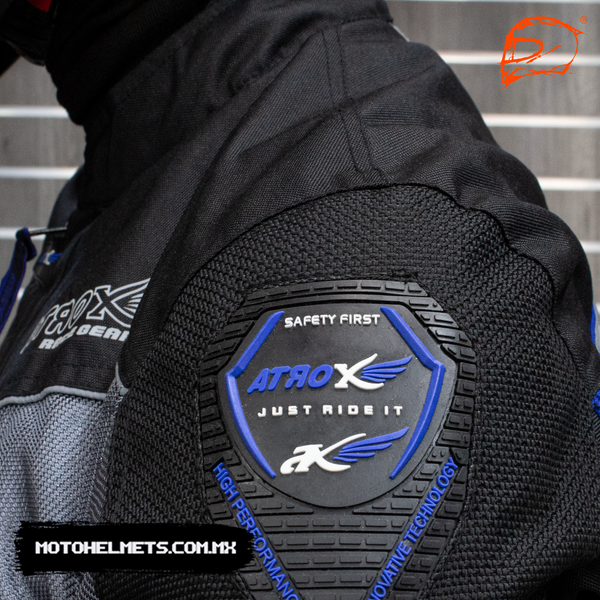 Chamarra Atrox Ventilada Cordura Mesh Impermeable Ce 2305 Azul