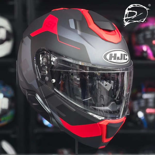 Casco Hjc I91 Abatible Carst Mate Negro Gris Rojo Ece