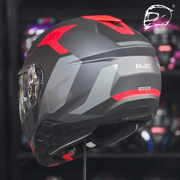 Casco Hjc I91 Abatible Carst Mate Negro Gris Rojo Ece