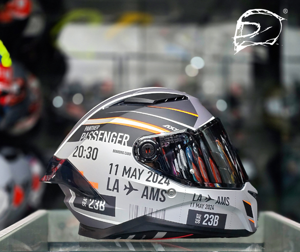 Casco Integral Axxis Pantera Passenger A1 Gris Naranja Mate