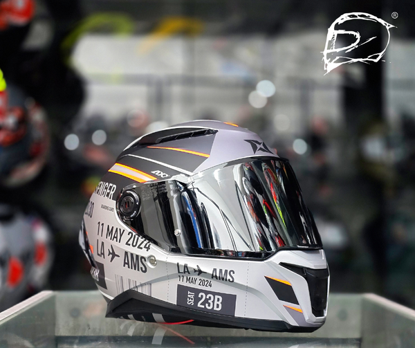 Casco Integral Axxis Pantera Passenger A1 Gris Naranja Mate