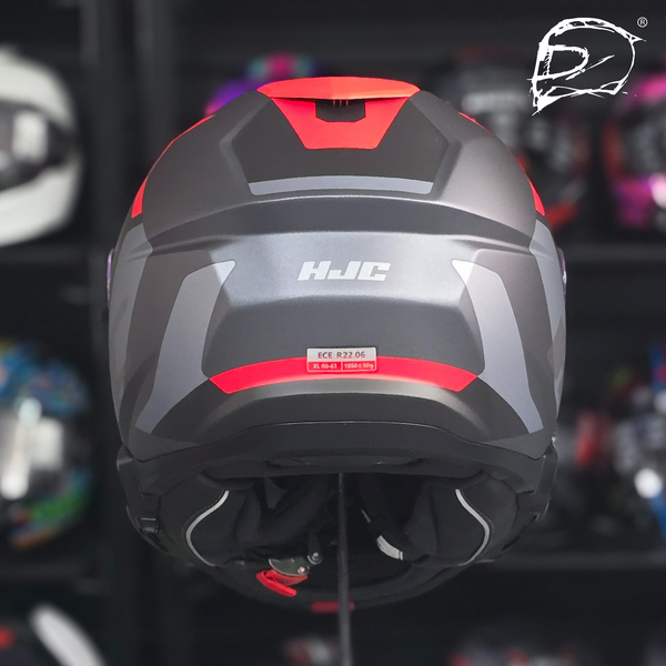 Casco Hjc I91 Abatible Carst Mate Negro Gris Rojo Ece