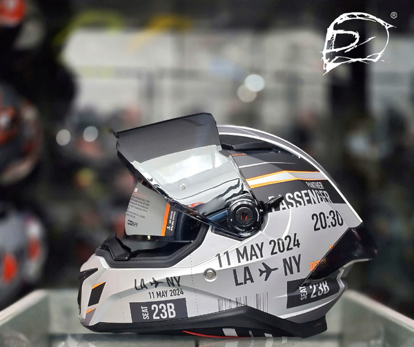 Casco Integral Axxis Pantera Passenger A1 Gris Naranja Mate