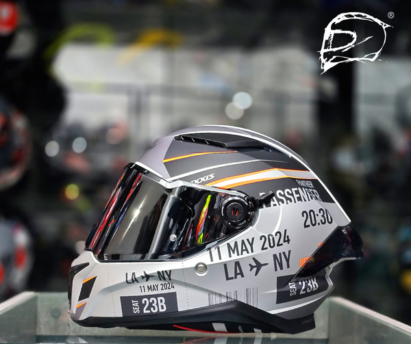 Casco Integral Axxis Pantera Passenger A1 Gris Naranja Mate