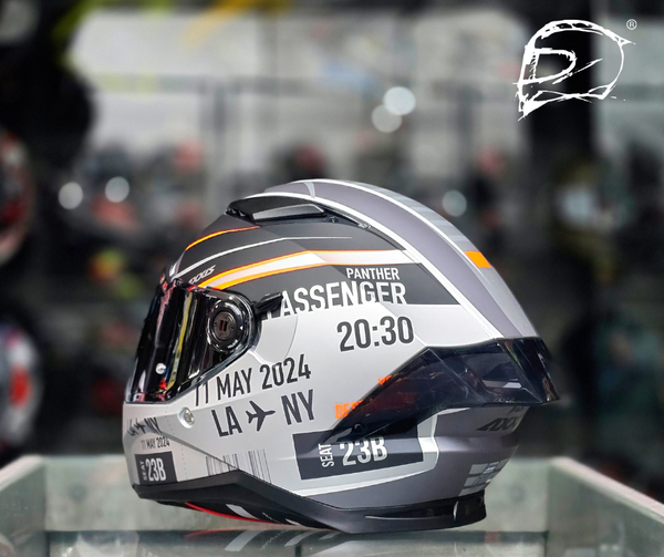 Casco Integral Axxis Pantera Passenger A1 Gris Naranja Mate