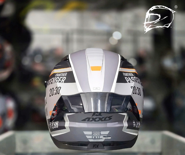 Casco Integral Axxis Pantera Passenger A1 Gris Naranja Mate