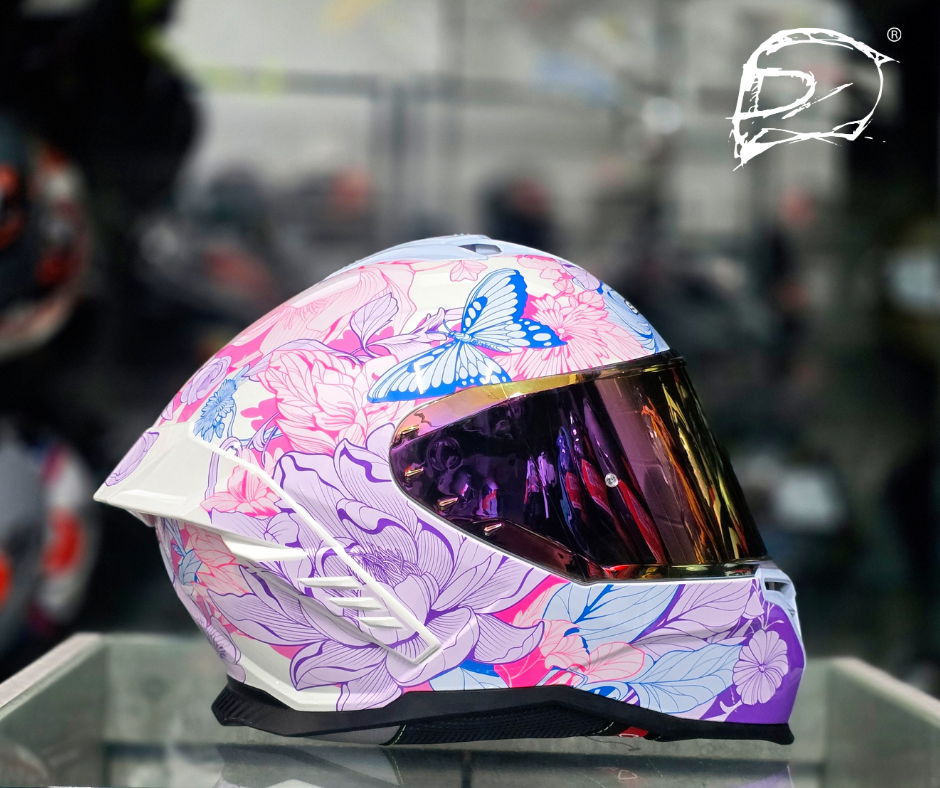 Casco Shaft SH598 Gtr Mujer Blanco Morado Brillo