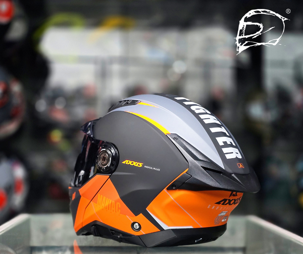 Casco Abatible Axxis Ghostfighter B4 Maniac Naranja Negro
