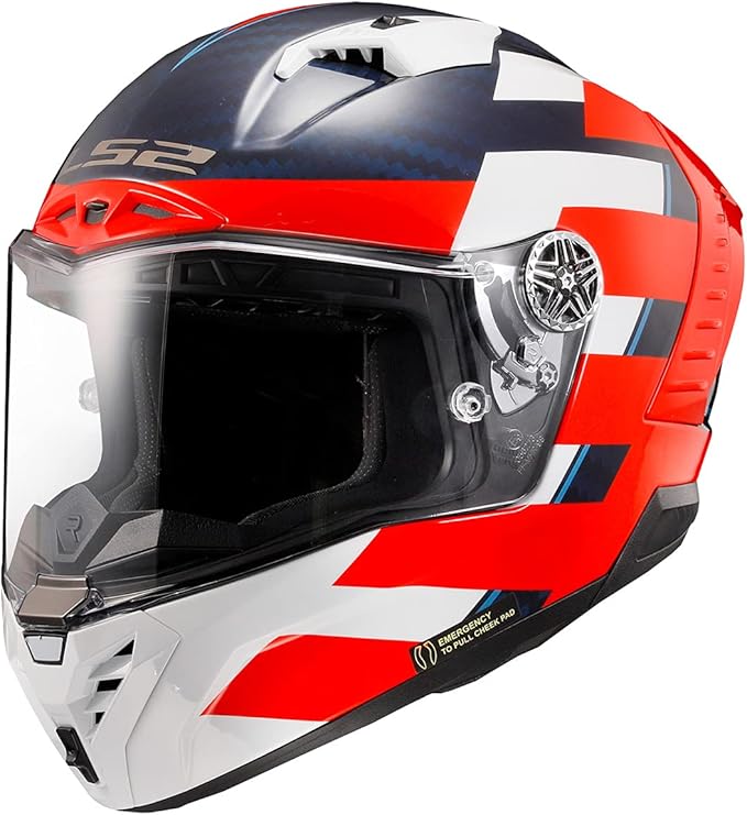 Casco Integral Ls2 Thunder C Alliance Rojo Blanco Brillo FF805