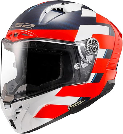 Casco Integral Ls2 Thunder C Alliance Rojo Blanco Brillo FF805