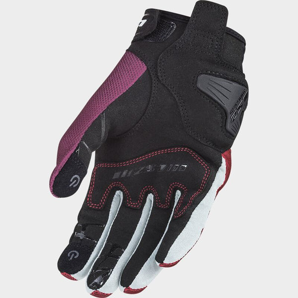 Guantes Ls2 Dart 2  Para Dama Vino Perla