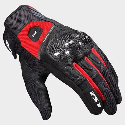 Guantes Ls2 Vel Atom Negro con Rojo