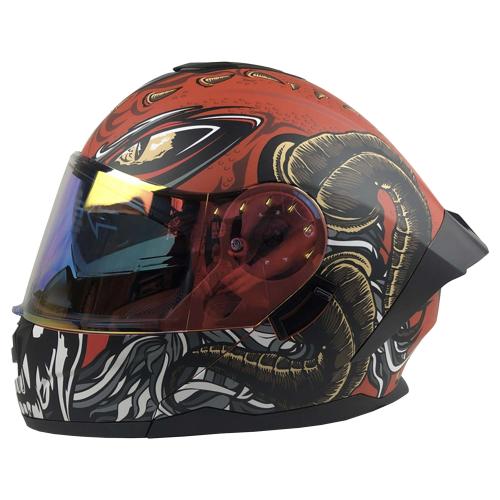Casco Abatible R7 Racing Alfa Con Luz Led The King