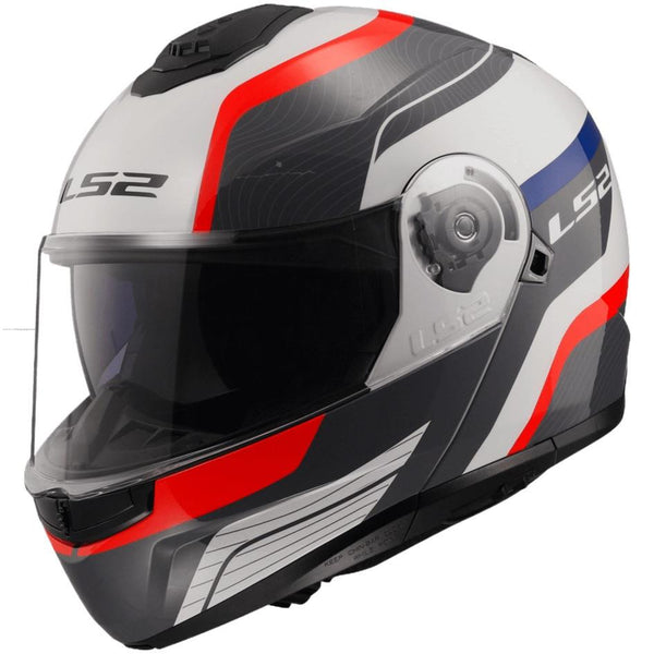 Casco Abatible LS2 Strobe II Monza Negro Blanco Rojo FF908