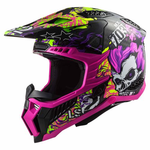 Casco Cross Ls2 X-Force Fireskull Violeta Mx703