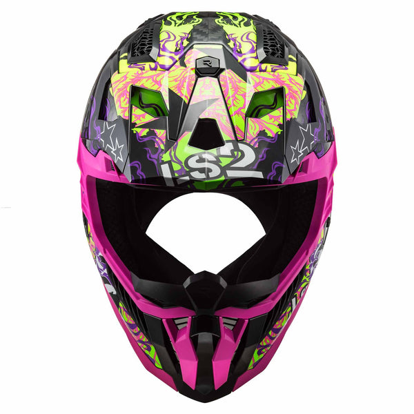 Casco Cross Ls2 X-Force Fireskull Violeta Mx703
