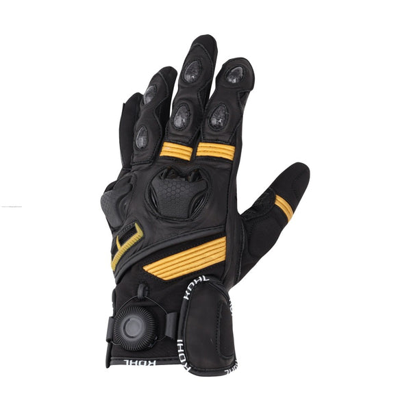 GUANTES VEL PREDATOR PIEL NEGRO DORADO