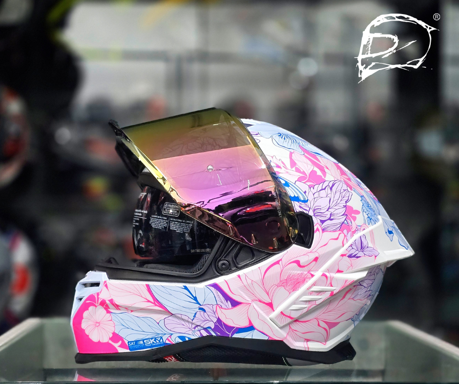 Casco Shaft SH598 Gtr Mujer Blanco Morado Brillo