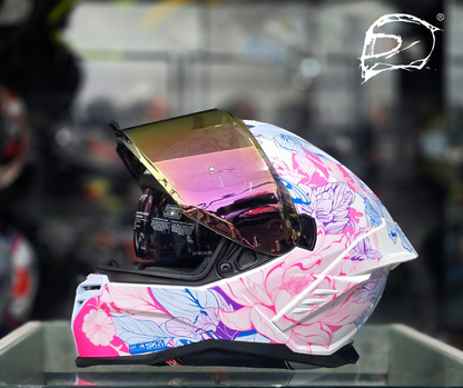 Casco Shaft SH598 Gtr Mujer Blanco Morado Brillo