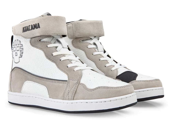 Tenis para moto Roger de Piel Unisex gris con protecciones Atacama