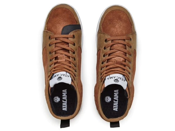 Tenis para moto urbano café de Piel Unisex con protecciones Atacama Borgo