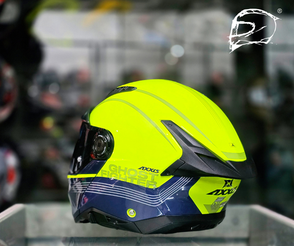 Casco Abatible Axxis Ghostfighter Bitone C3 Amarillo Azul