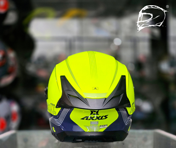 Casco Abatible Axxis Ghostfighter Bitone C3 Amarillo Azul