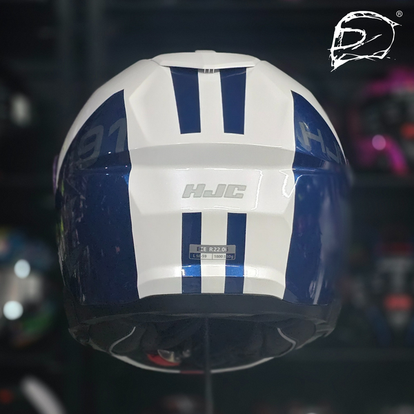 CASCO ABATIBLE HJC I91 BINA MC21 BLANCO AZUL ROJO