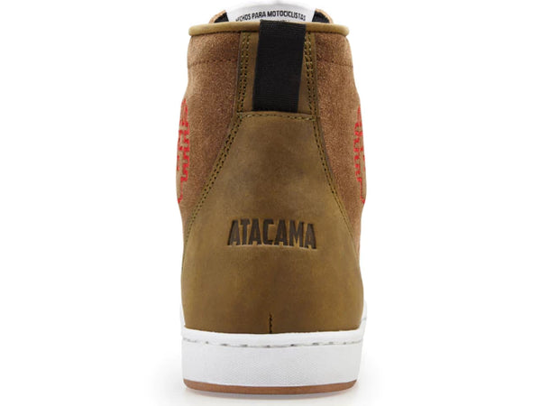 Tenis para moto urbano olivo de Piel Unisex con protecciones Atacama Fermin Gamuza