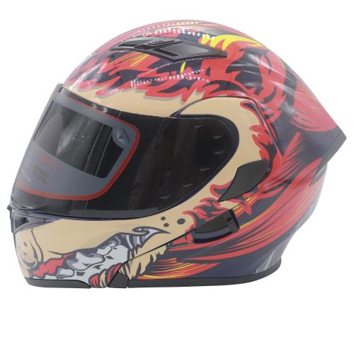 Casco Abatible R7 Unscarred Werewolf Naranja Amarillo