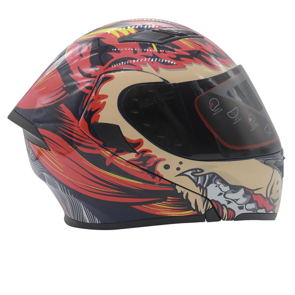 Casco Abatible R7 Unscarred Werewolf Naranja Amarillo