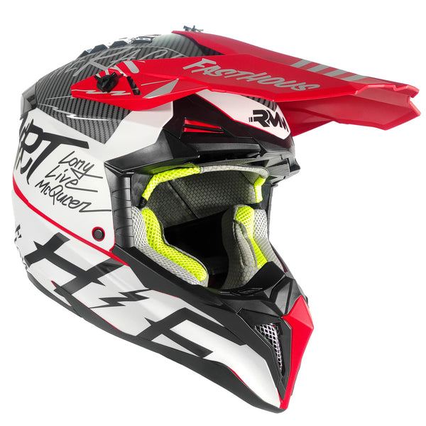 Casco Rmm 189 Cross Graficos Rojo Mate Dot