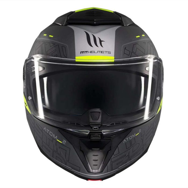 Casco Abatible Mt Atom 2 Sv Destiny C2 Gris Negro Amarillo Mate