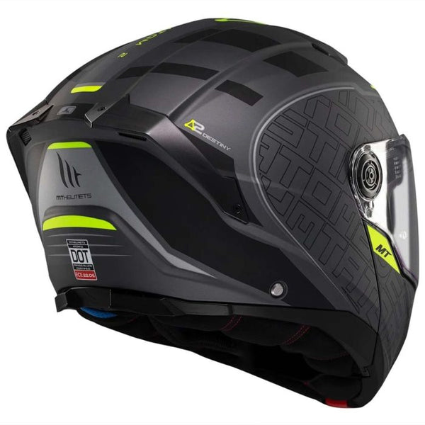 Casco Abatible Mt Atom 2 Sv Destiny C2 Gris Negro Amarillo Mate
