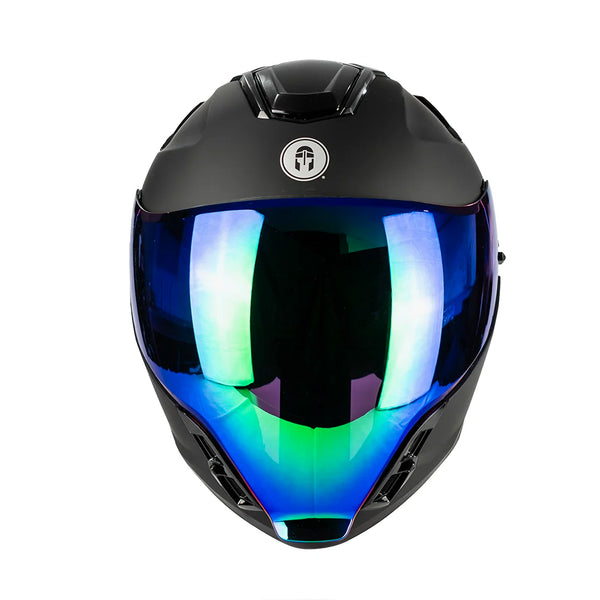 CASCO IMMORTALE AURUS NEGRO VISOR IRIDIUM VERDE