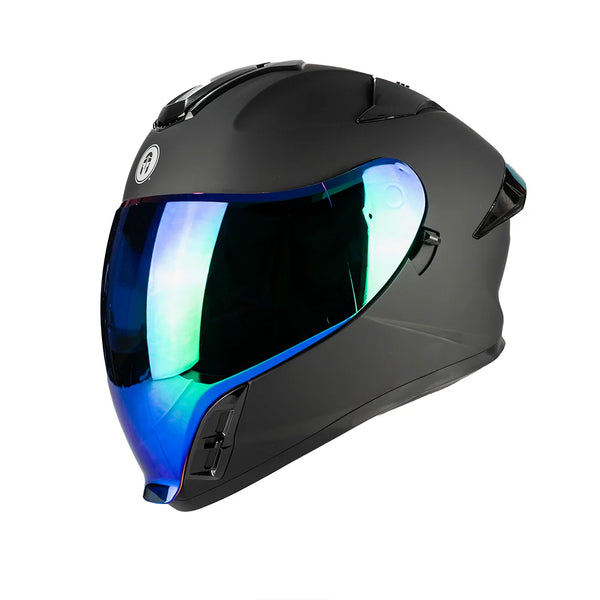 CASCO IMMORTALE AURUS NEGRO VISOR IRIDIUM VERDE